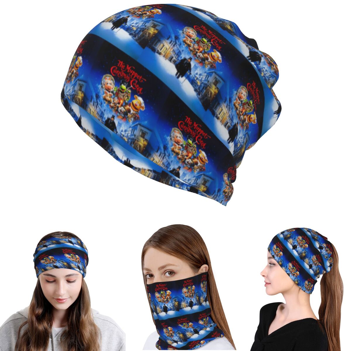 Knit Beanie Hat Warm - Muppet Christmas Carol Bandana Halstuch, magischer