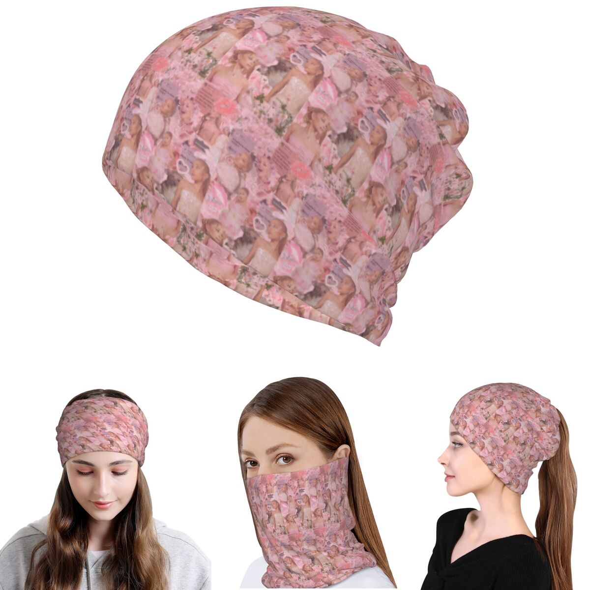Knit Beanie Hat Warm - Ariana Grande Singer Bandana Halstuch Wickelschal
