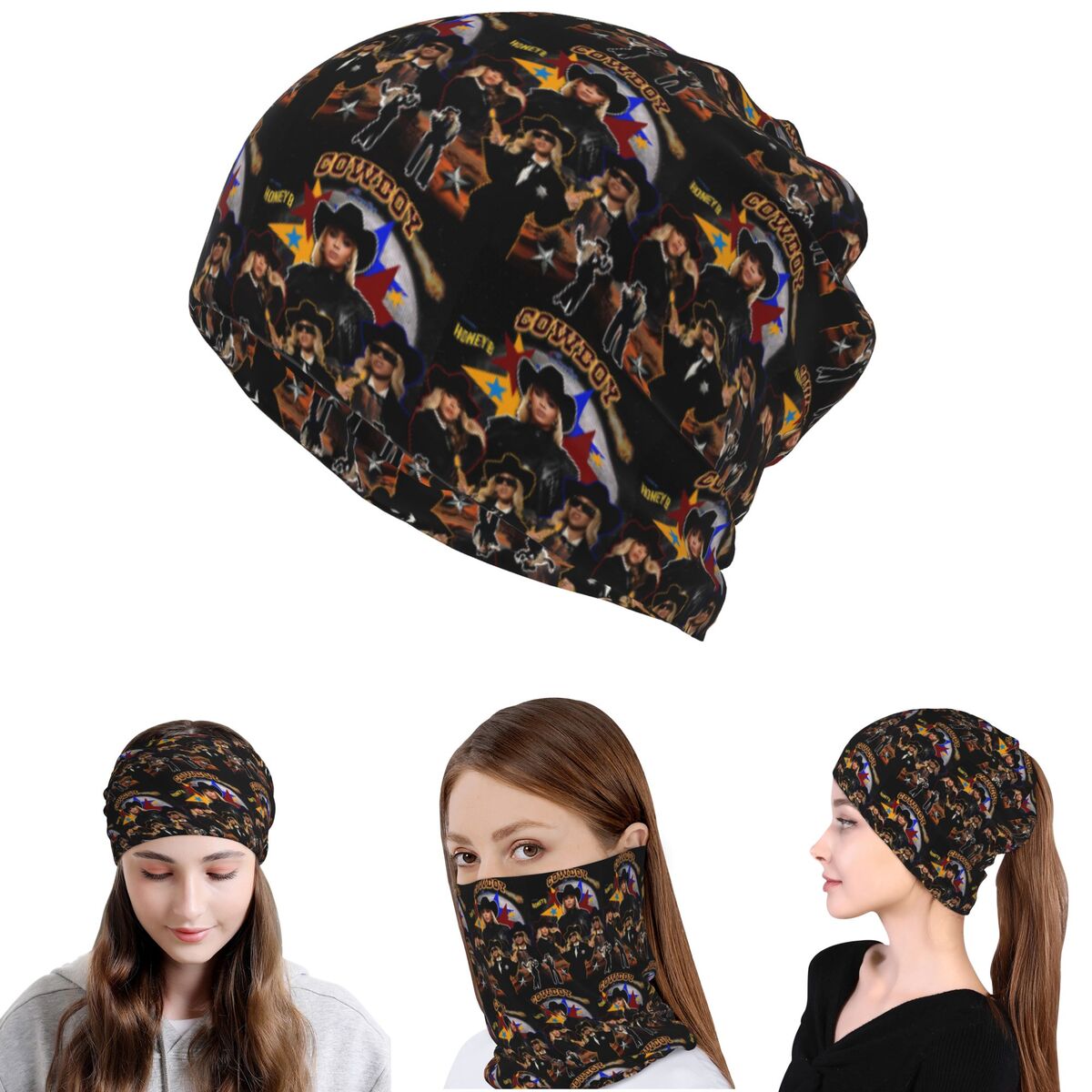 Knit Beanie Hat Warm - Cowboy Carter Beyoncé Neues Album Bandana