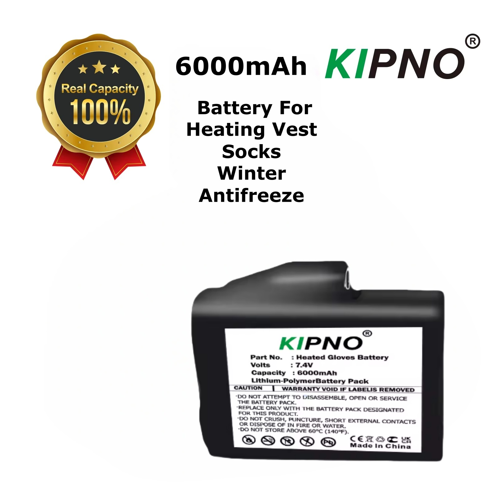 Heated Vest Battery - Beheizte Handschuhe Batterie 7,4 V 6000