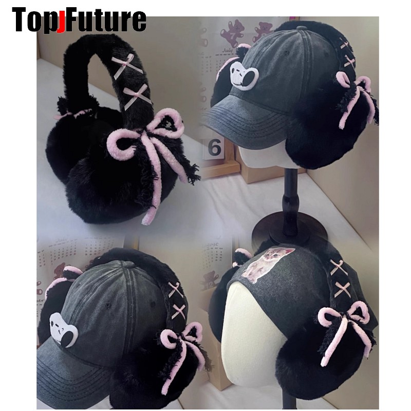 Earmuffs Foldable - Harajuku Y2k Nette Süße Lolita Bogen