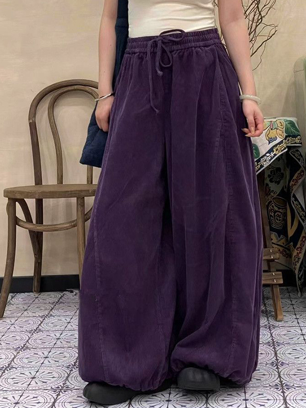 Corduroy Pant Warm - Plus Size Damen-Hose mit hoher Taille,