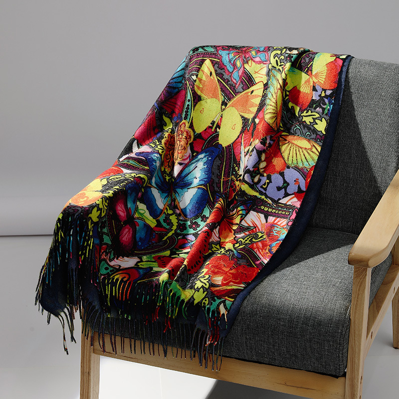 Cashmere Pashmina Wrap - Luxus Marke Ölgemälde Kaschmir Schal für