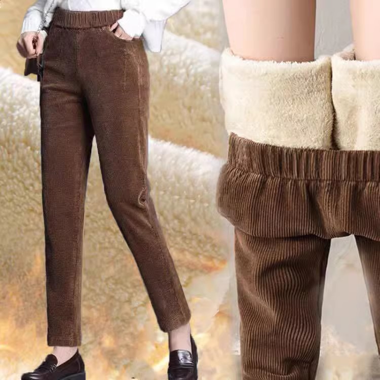 Corduroy Pant Warm - 1 stücke Frauen Herbst Winter Plüsch