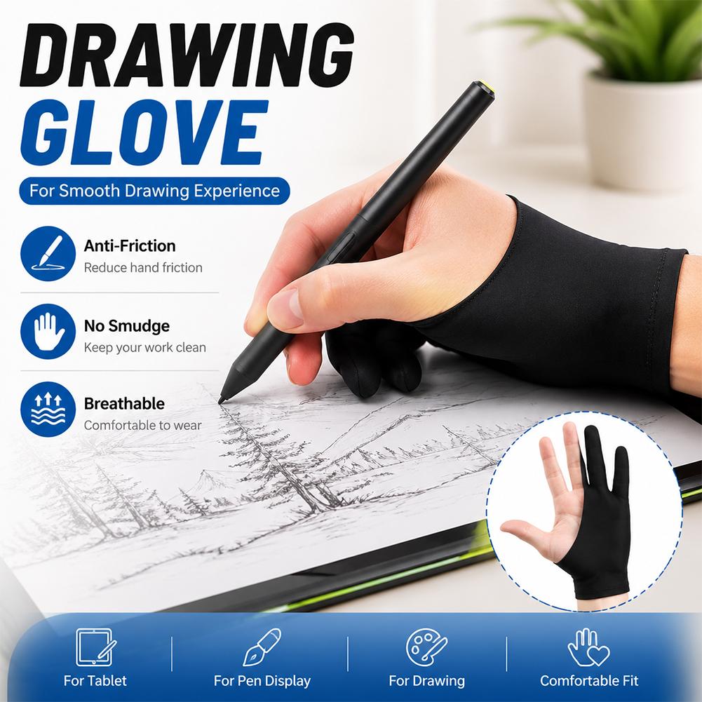 Touch Screen Gloves - Zeichenhandschuh, Anti-Touchscreen-Künstlerhandschuh, atmungsaktiv, elastisch, schmutzabweisend, universell