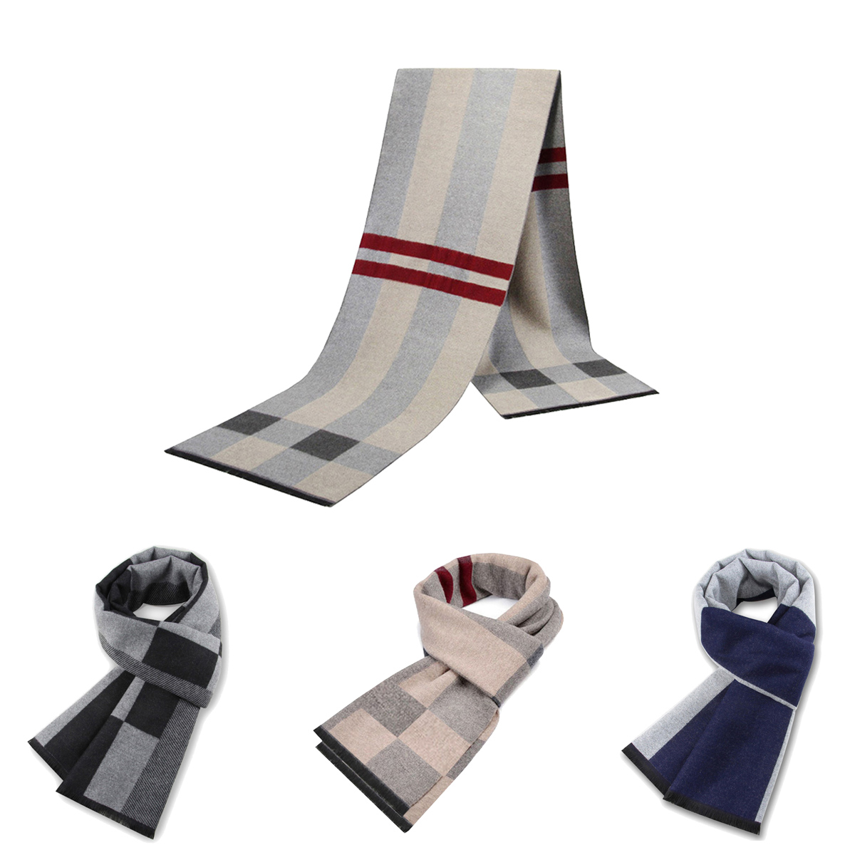 Wool Scarf Men - Männer Schal Für Mann Winter Kopie