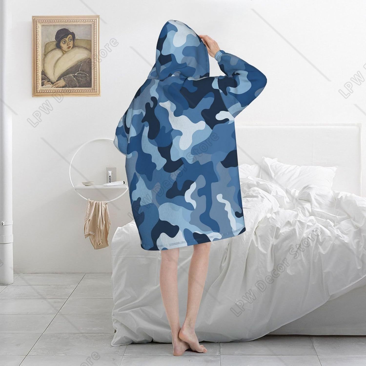 Klassische Blaue Tarnmuster Tr – Sherpa Hoodie Fleece Bewertung und Preis