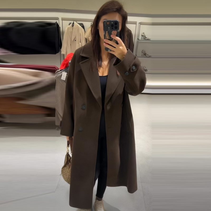 HXAO Damenmantel, braune Tweed – Wool Coat Peacoat Bewertung und Preis