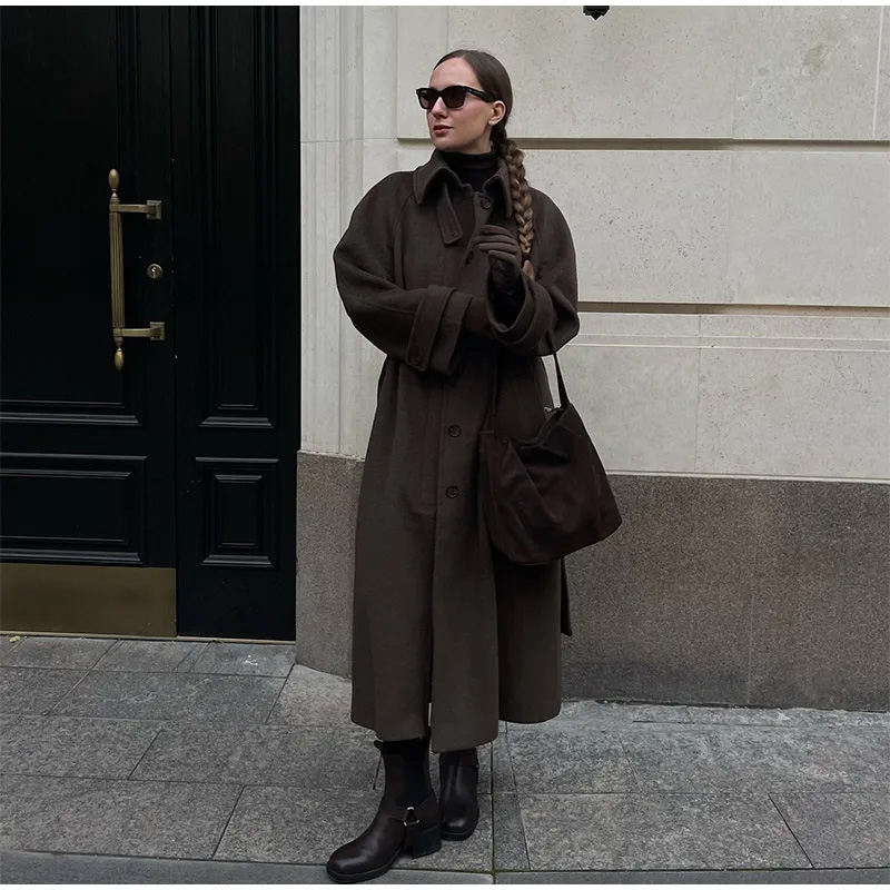 Elegante Grau Gürtel Lange Fau – Wool Coat Peacoat Bewertung und Preis