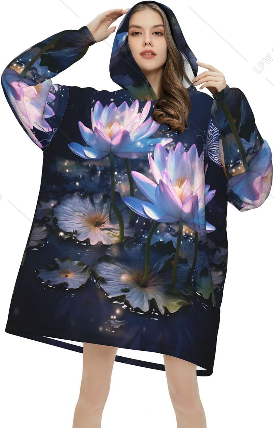 Fantasy-Wasserlilien Tragbare  – Sherpa Hoodie Fleece Bewertung und Preis