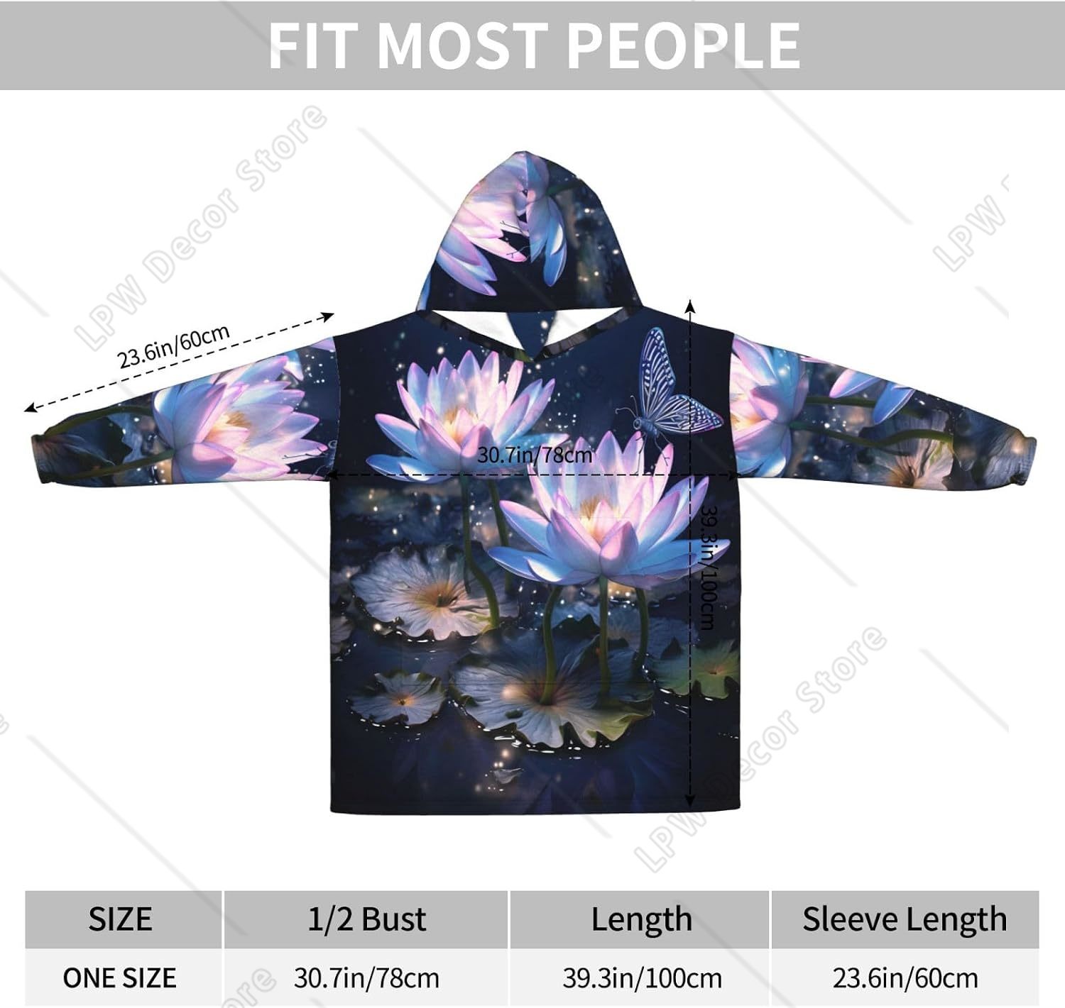 Fantasy-Wasserlilien Tragbare  – Sherpa Hoodie Fleece Bewertung und Preis