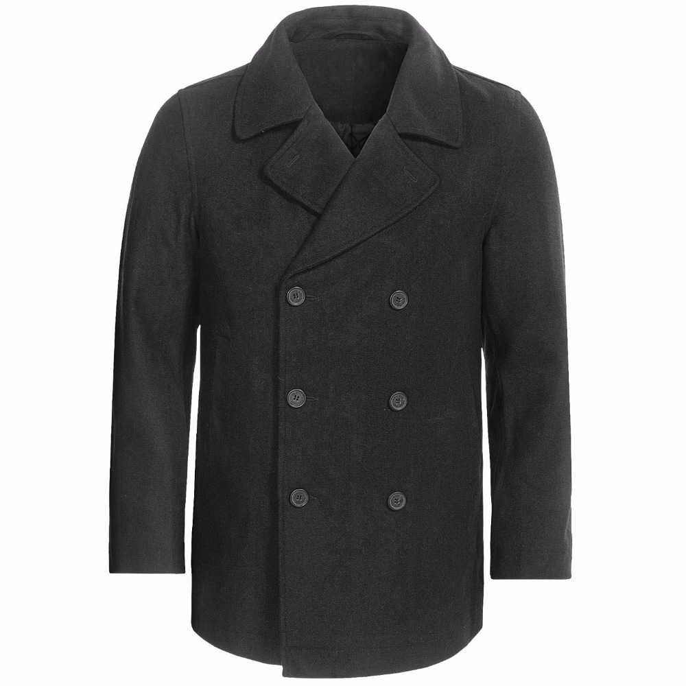 Nach Maß Holzkohle grau Pea Ma – Wool Coat Peacoat Bewertung und Preis