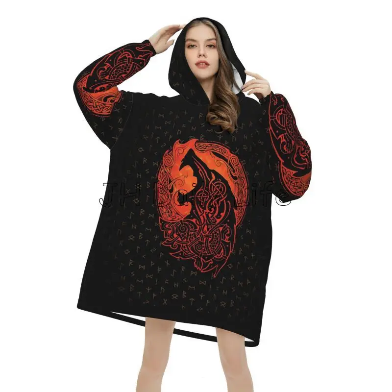 Viking Wolf Knot Fenrir Tragba – Sherpa Hoodie Fleece Bewertung und Preis