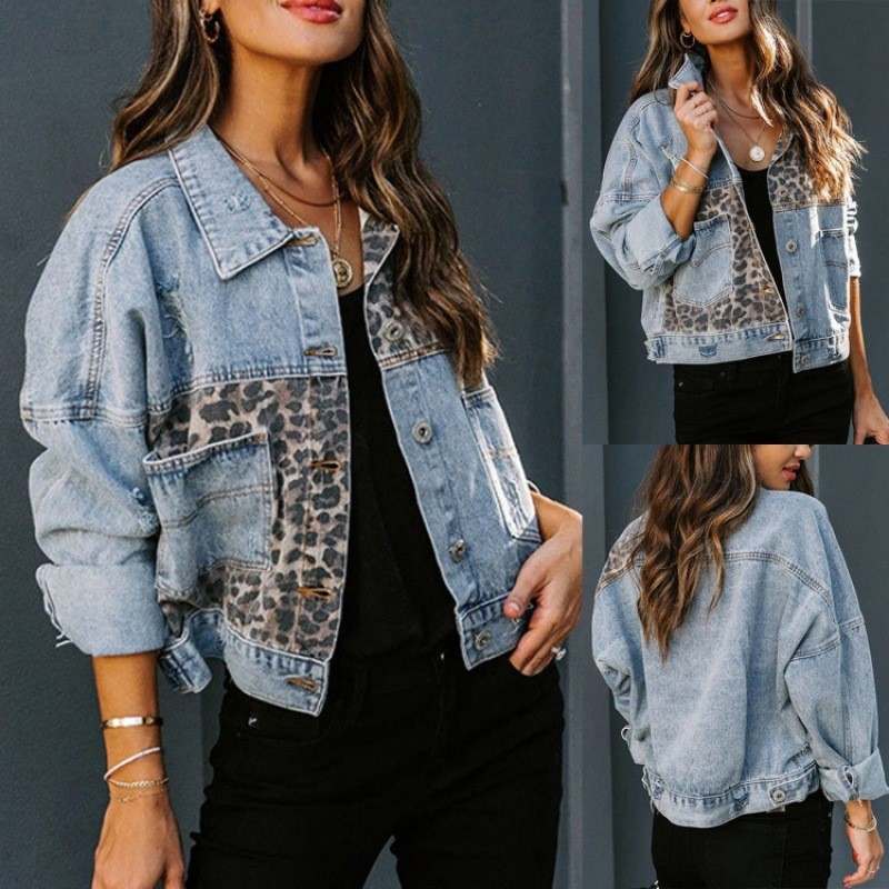 Leopard Nähte Denim Jacke Frau – Down Jacket Packable Bewertung und Preis