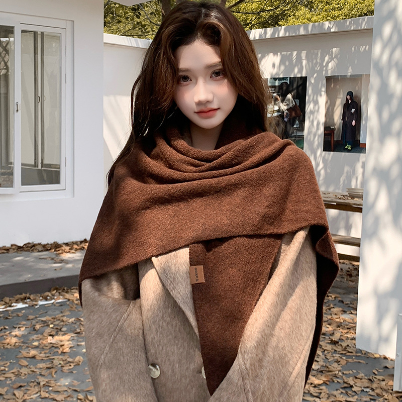 Einfarbiger Gestrickter Dreiec – Shawl Wrap Winter Bewertung und Preis